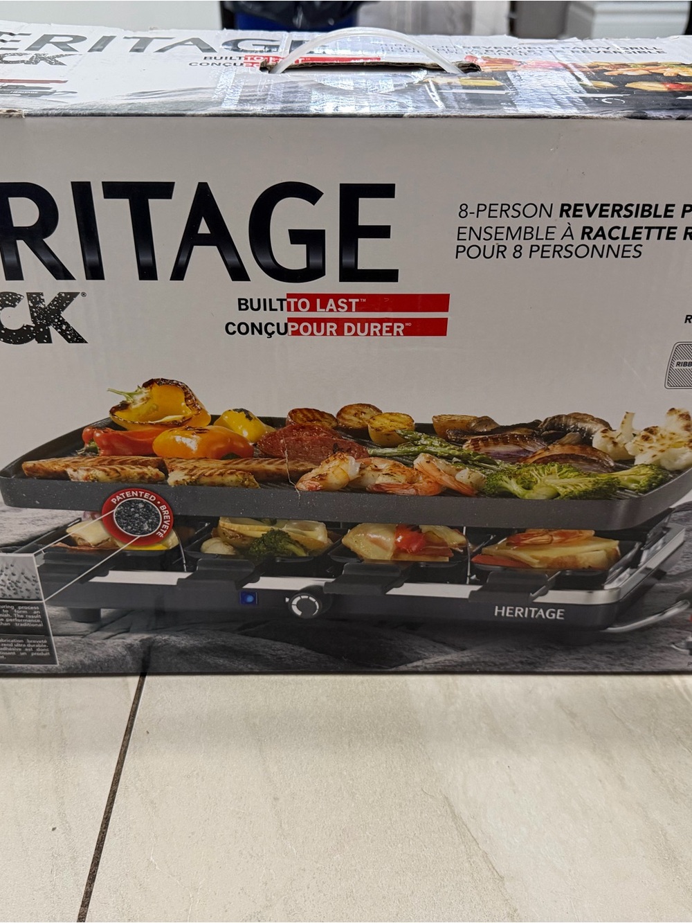 Heritage Electric Reversible Grill in Black and Silver